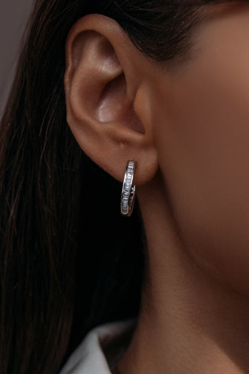 Серьги - конго с вставками