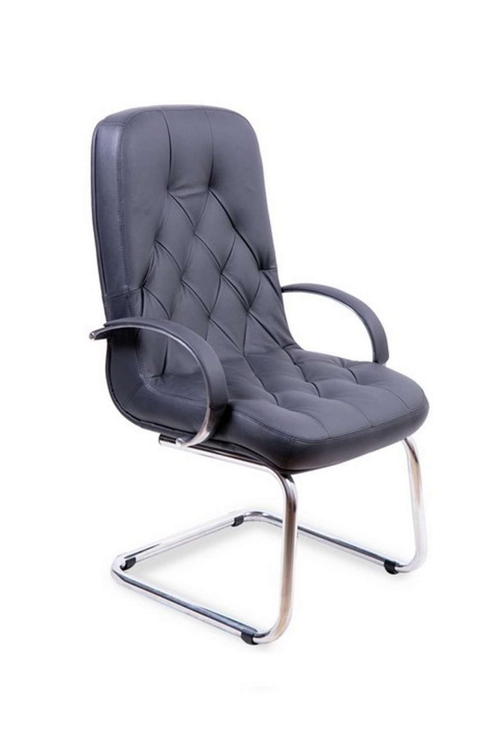 Кресло для руководителя ПРЕМЬЕР КОРОТКИЙ ХРОМ КОНФЕРЕНЦ