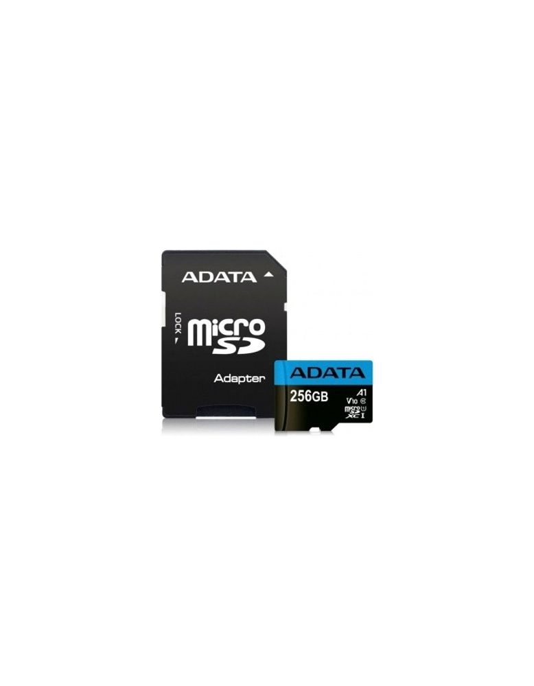 Micro SecureDigital 256Gb A-Data AUSDX256GUICL10A1-RA1 (MicroSDXC Class 10 UHS-I, SD adapter)