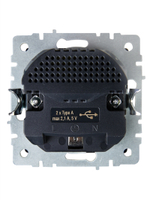 BRITE Розетка 1-местная с заземлением с защитными шторками 16А с USB A+A 5В 2,1А РЮш10-1-БрГ графит IEK