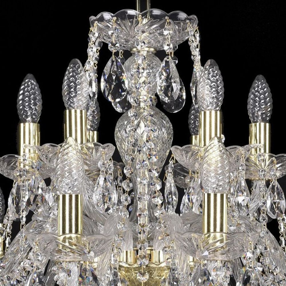 Подвесная люстра Bohemia Ivele Crystal 1411 1411/12+6/240/G