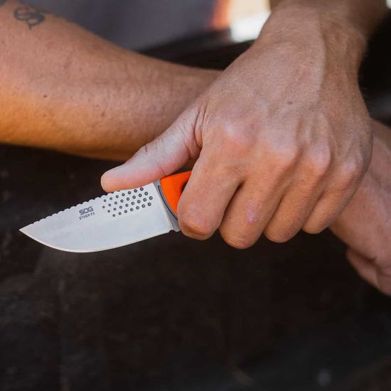 Нож SOG 17-33-01-57 ETHER - Нож с фиксир.клинком, рукоять оранж G10, клинок CPM S35VN