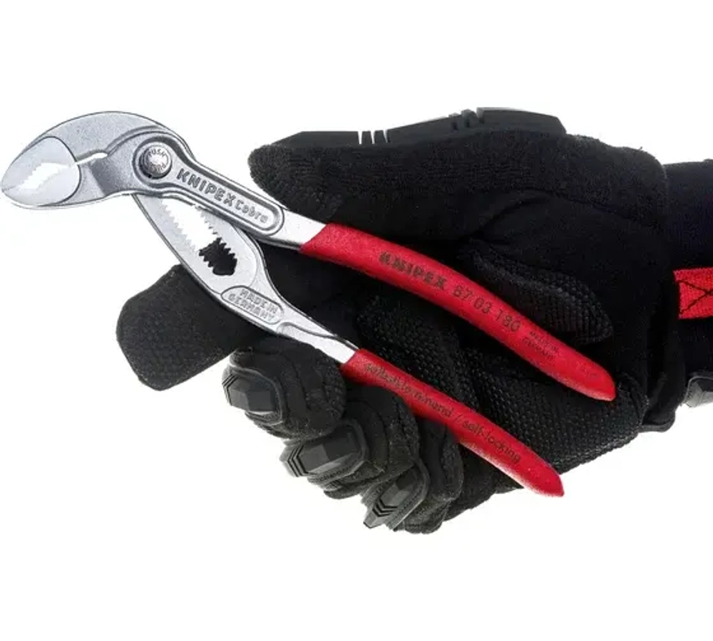 Knipex COBRA Клещи переставные с фиксатором, 42 м (1 1/2), под ключ 36 мм, L-180 мм, хром, 1-к ручки