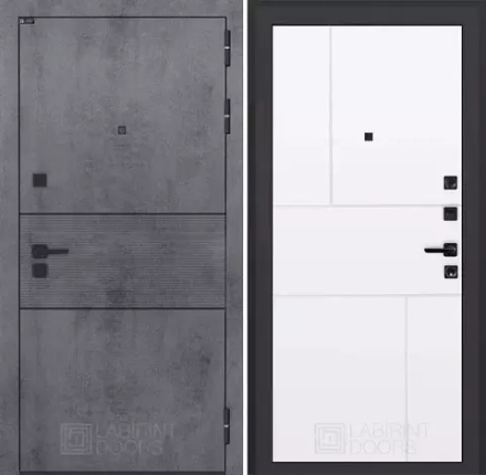 Входная металлическая дверь Лабиринт INFINITY (ИНФИНИТИ) Бетон темный / 21 Белый софт