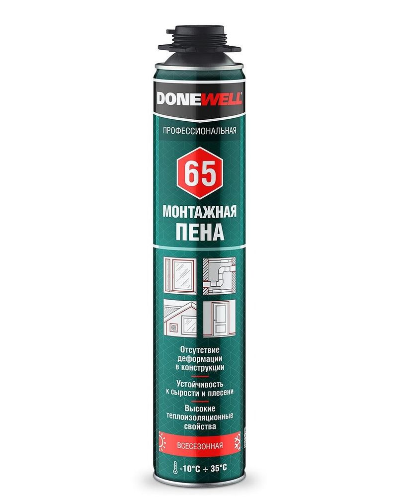 Пена монтажная DONEWELL профи  65л  всесезонная  850г / DPP10U65
