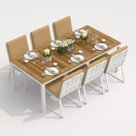 Стол обеденный ТЕЛЛА из тика 220x100 белый