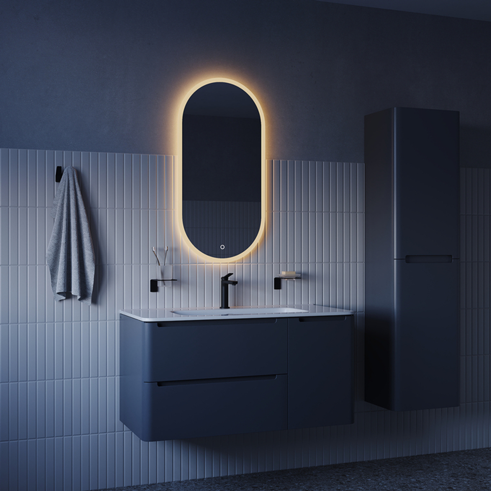 Зеркало с подсветкой 3 в 1 IDDIS Uniq, два навеса, 90/45 см, UNI9045i98