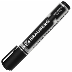 Маркер стираемый для белой доски ЧЕРНЫЙ, BRAUBERG "Neo", ЧЕРНЫЙ, с клипом, 5 мм, 150487