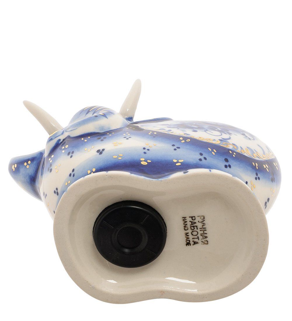 ГЛ- 446 Копилка «Слон» золото (Гжельский фарфор)