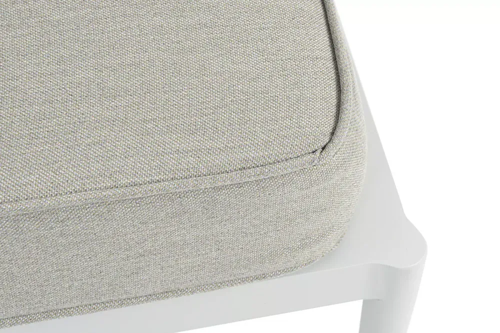 "Касабланка" правый модуль плетеный из роупа, каркас алюминий светло-серый (RAL7035) муар, роуп серо-коричневый 23мм, ткань бежевая 15052