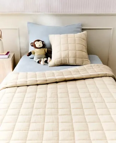 ZARA HOME ДЕТСКОЕ ЛОСКУТНОЕ ОДЕЯЛО, СЛИВОЧНО-ЖЕЛТЫЙ