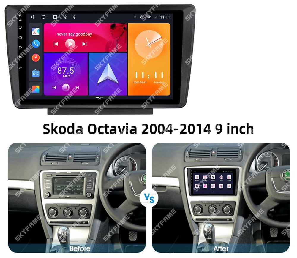Магнитола для Skoda Octavia A5 2004-2013, Yeti 2009-2018 (Swing/Bolero) - Carmedia SF-9920 QLed+2K, Android 12, TS10,  CarPlay, 4G SIM-слот