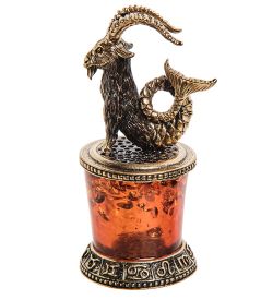 Народные промыслы AM-2772 Фигурка «Знак зодиака-Козерог» (латунь, янтарь)