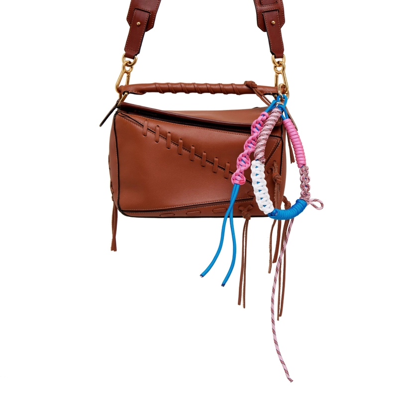 Подвеска на сумку Плетенная Прелесть – Розово-голубая