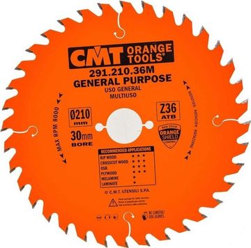 Диск пильный по дереву (210х30х1,8/2,8 мм; Z36) CMT 291.210.36M