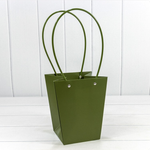 Пакет подарочный 20х17х12 Ваза для цветов (Зеленый)