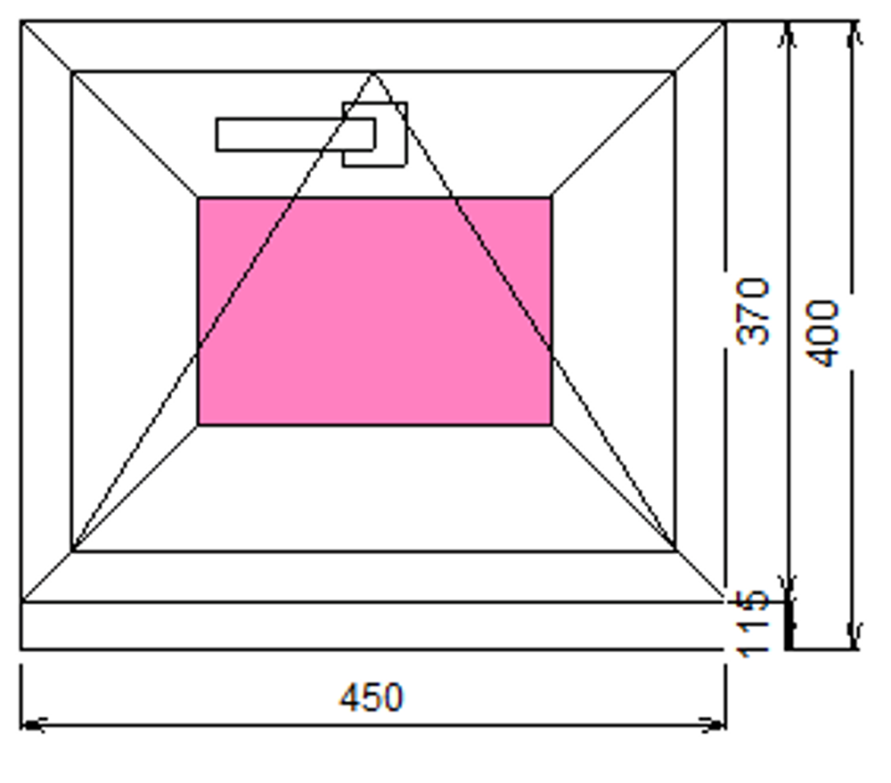 Пластиковое окно 370 х 450 фрамуга (форточка) ТермА Эко