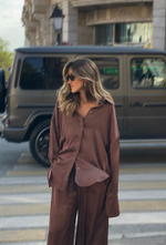 Рубашка в пижамном стиле brwn