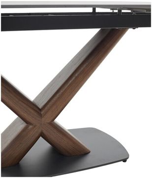 Стол BLANCO 160 MATT BLACK MARBLE SOLID CERAMIC / Орех