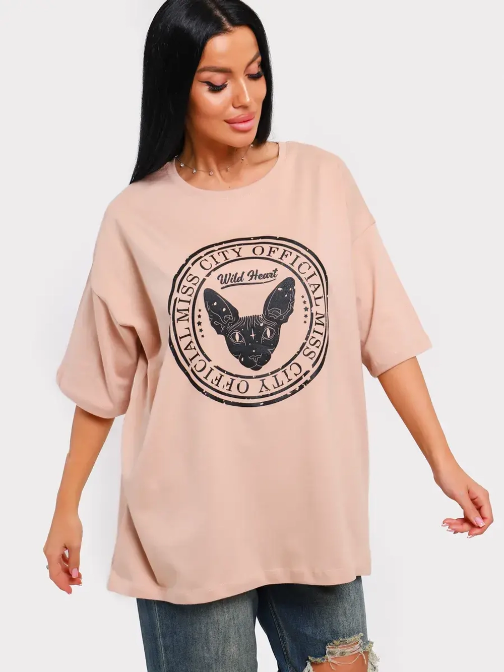 Футболка оверсайз больших размеров принт