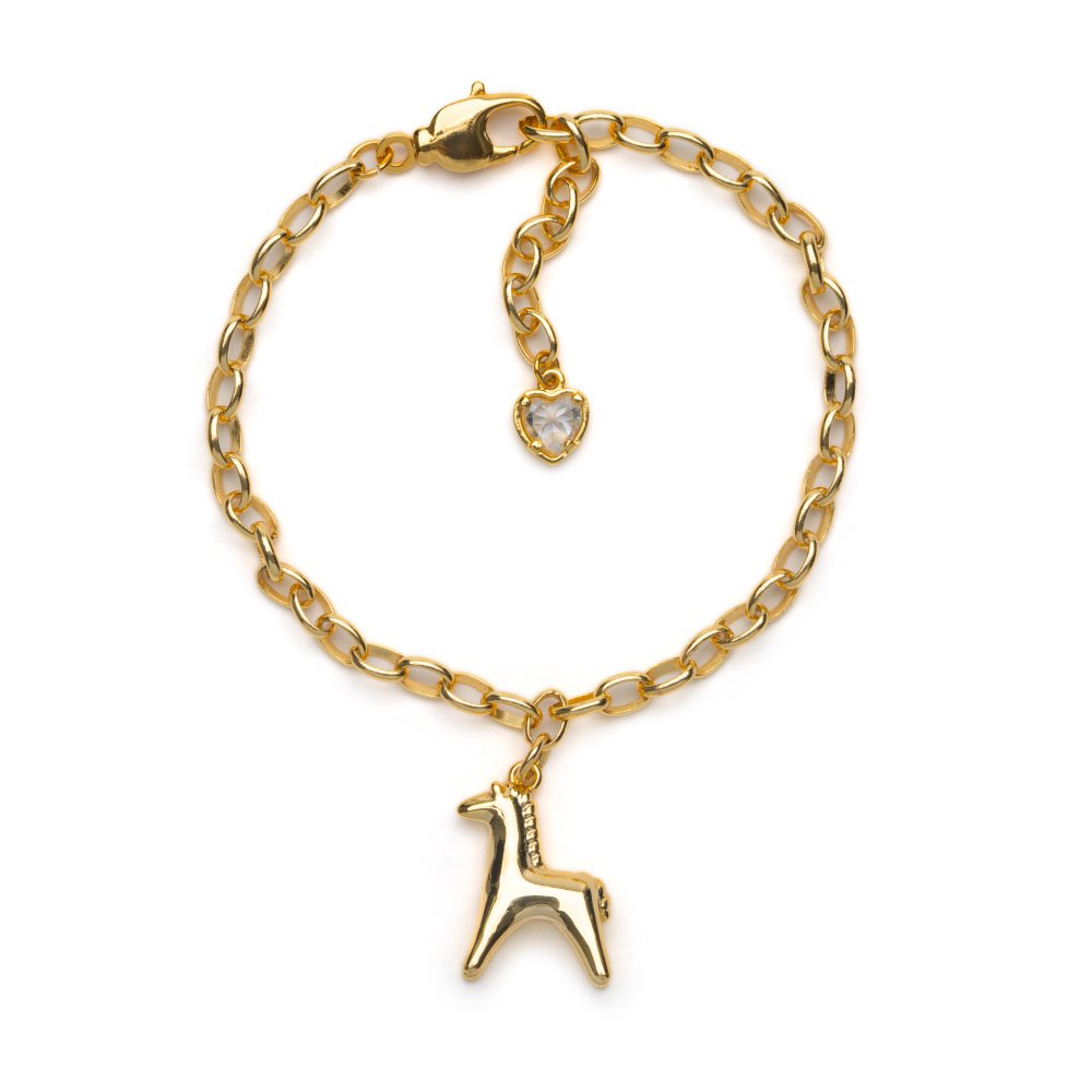 Браслет из латуни с Лошадкой, gold
