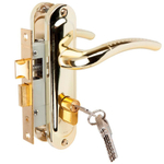 Замок врезной Trodos, 50/106-ЦМ70 PB, 202046, ручка в комплект, цилиндровый, золот