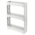 Этажерка Keeplex Regular на колесиках трехсекционная узкая 53,7х13,8х71 см белое облако