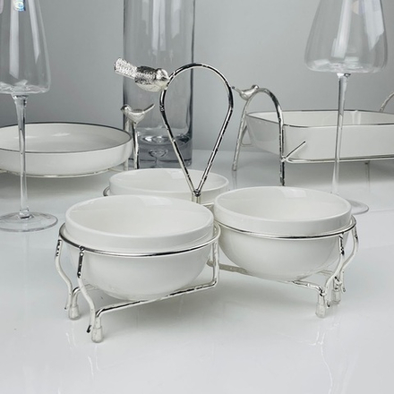 Lenardi 163-036 Менажница 22,5см MELODY в под.уп.(х12)Фарфор, металл