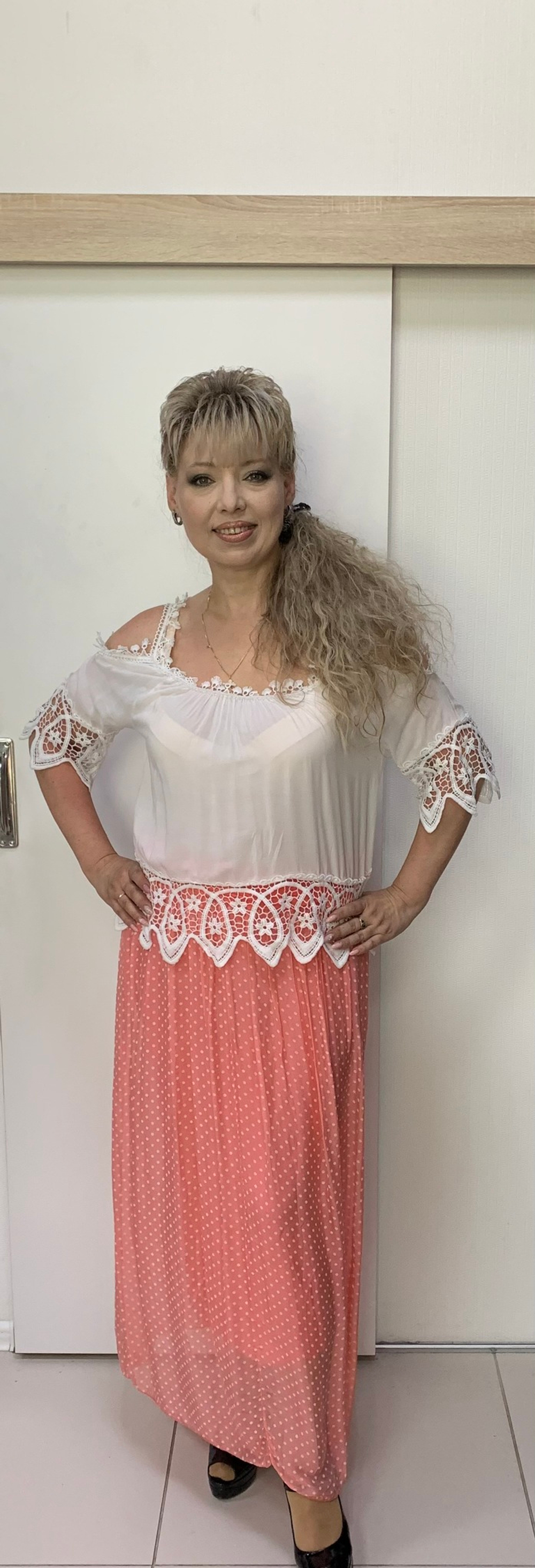 Итальянская шелковая юбка на широком поясе