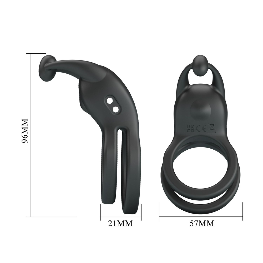 Черное перезаряжаемое виброкольцо Goodwin (Цвет: черный)