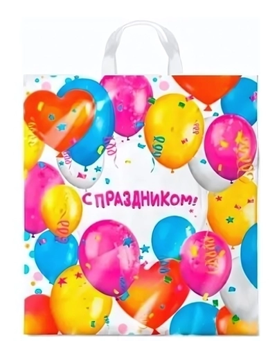 Пакет ПЭ с петлевой ручкой 38х42+6см (40) ПНД (Пати) Интерпак (х25/500)