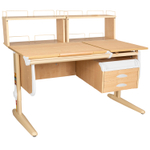 Растущая парта СУТ 25 с задними полками СУТ.15.240 и навесной тумбой (1200×880 мм)