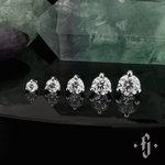 Накрутка "Three Prongs" - Белое золото - White CZ
