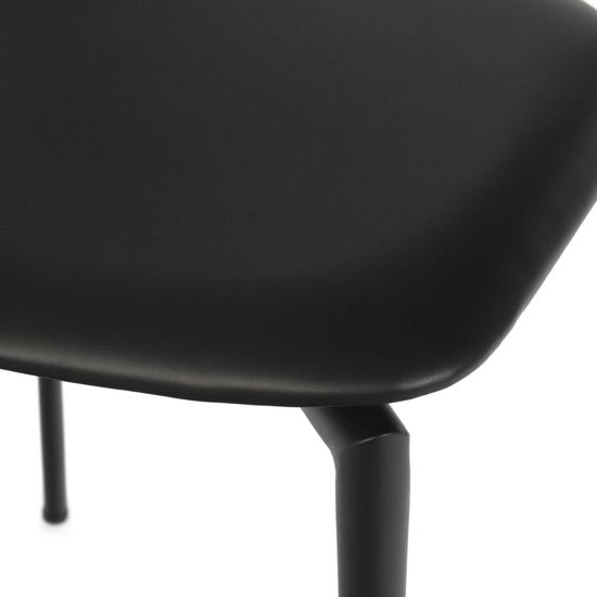 Обеденный стул Wagner черный металлический каркас, черная экокожа