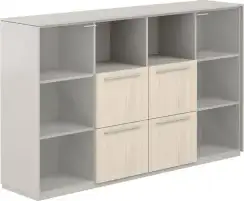 NZ-0306.GS.YN / Шкаф средний со стеклом прозр., 4 ящ., обвязка GS, фасады YN / 2024х450х1200, обвязка GS, фасады YN, стекло прозрачное GL