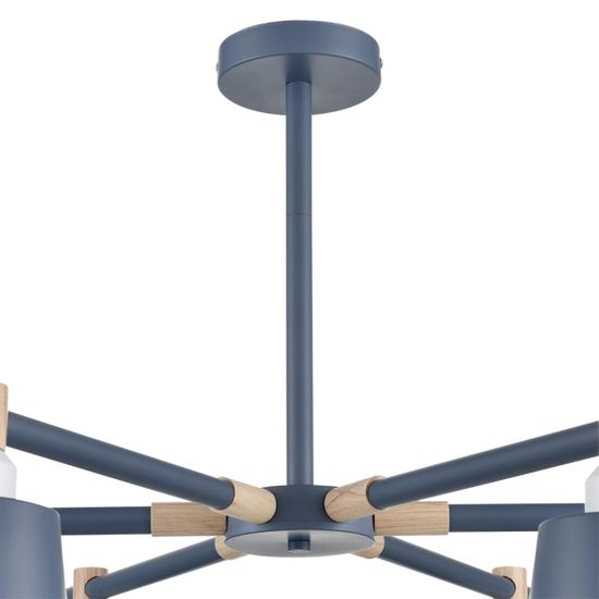 8098/6C MODERNI LN26 344 синий/синий металл, дерево/металл Люстра потолочная Е27 6*60W 220V ROSALINA