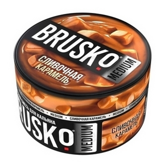Бестабачная смесь для кальяна BRUSKO, 250 г, Сливочная карамель, Medium (M)
