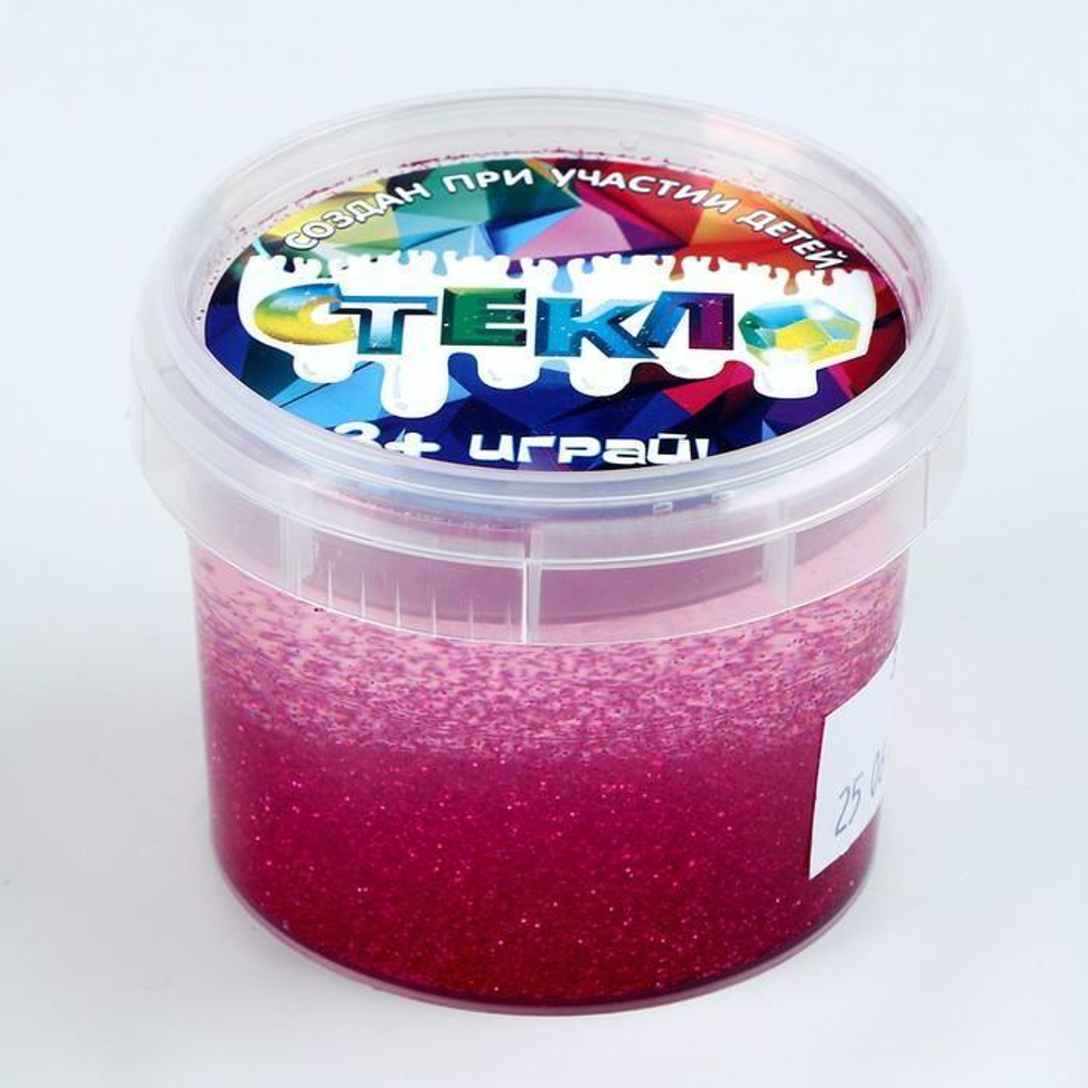 Слайм 90гр. с вишневыми блестками (Стекло)