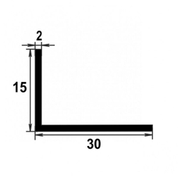 Профиль уголок Лука 30*15*2 Уп 19.2000.504л бронза