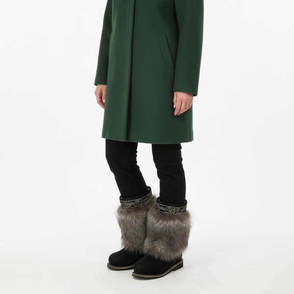 Унты женские из меха енота и кожи