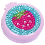 Расческа массажная детская складная «КАРАМЕЛЬ», клубника, цвет сиреневый, d-6см (пакет с подвесом)
