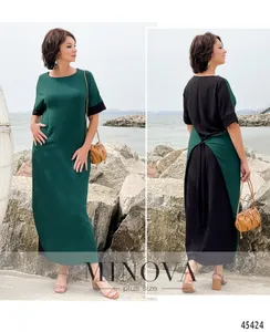 Платье 2280-бирюза-черный Minova
