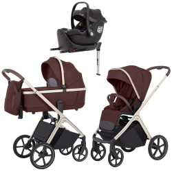 Коляска Carrello Vector CRL-6550 Ammonite AY329 Pro Absolute Black с базой Isofix 3 в 1 Sienna Beige