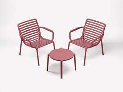 Журнальный столик Doga Ø50 см марсала