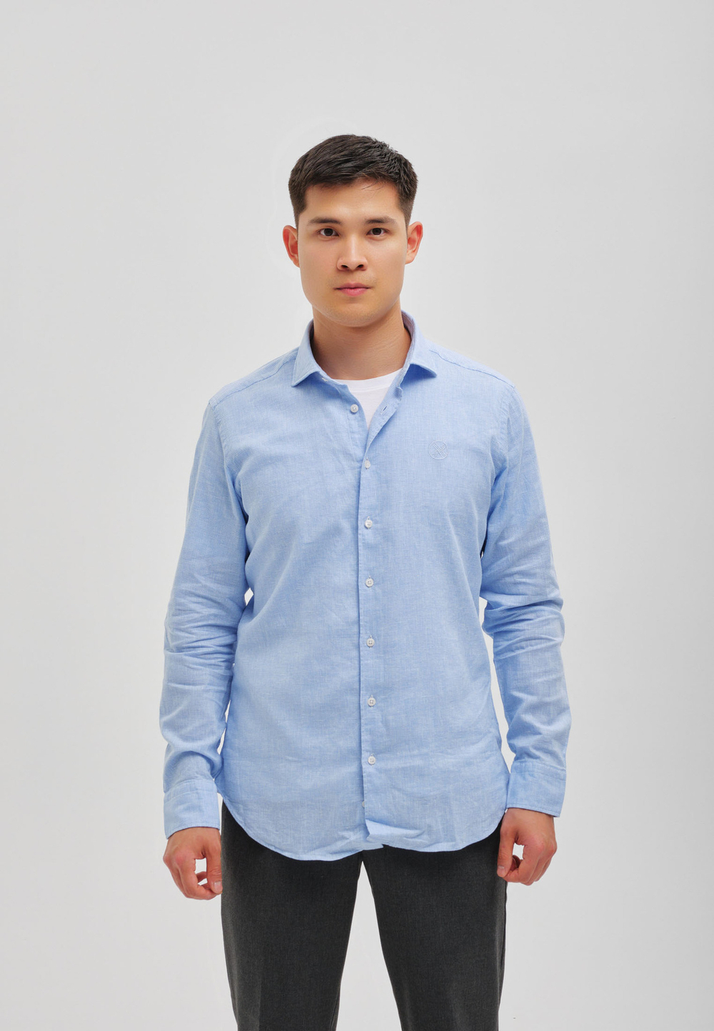 Рубашка мужская Лен LIGHT BLUE