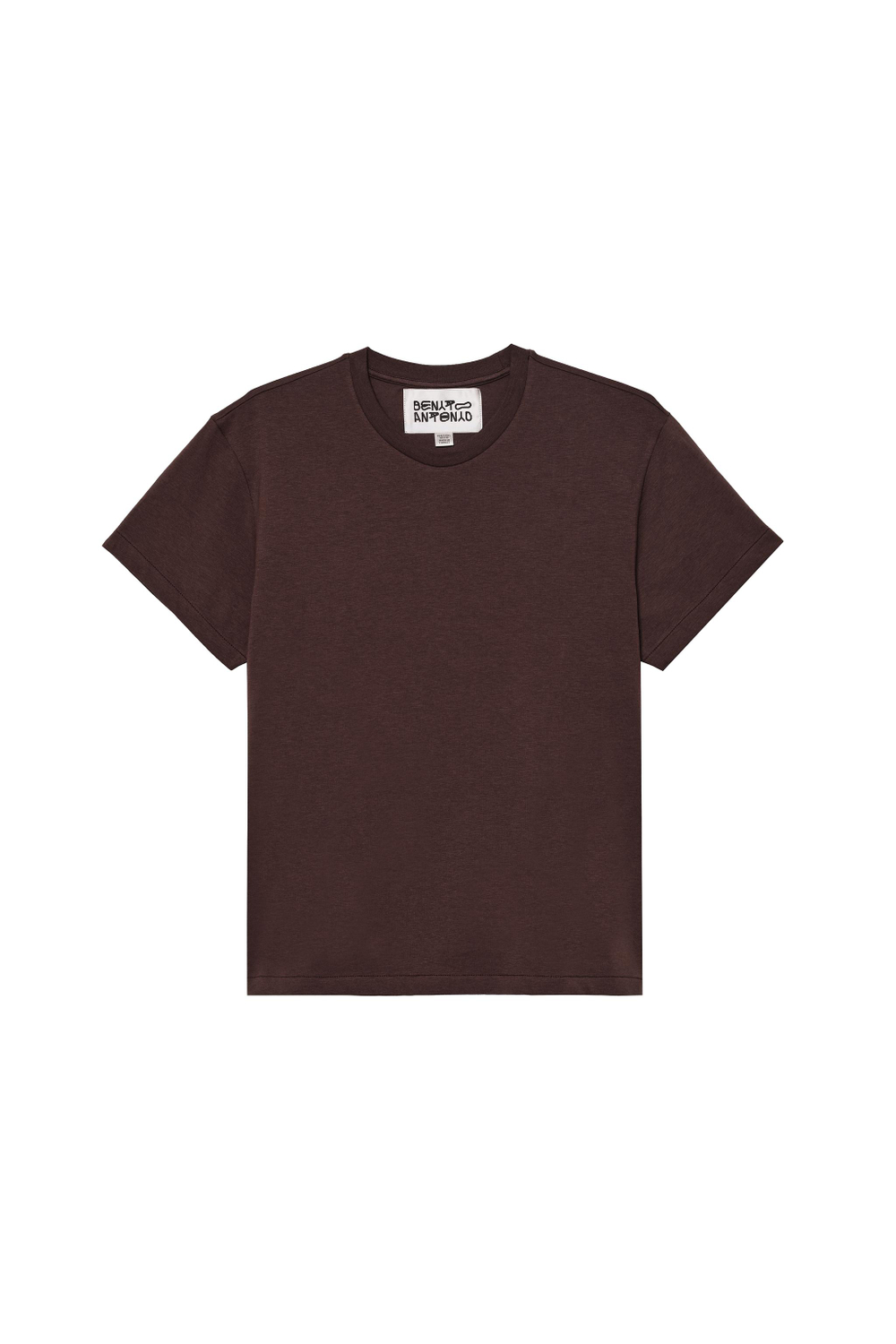 ZARA X BENITO ANTONIO ФУТБОЛКА ОБЛЕГАЮЩЕГО КРОЯ, КОРИЧНЕВЫЙ