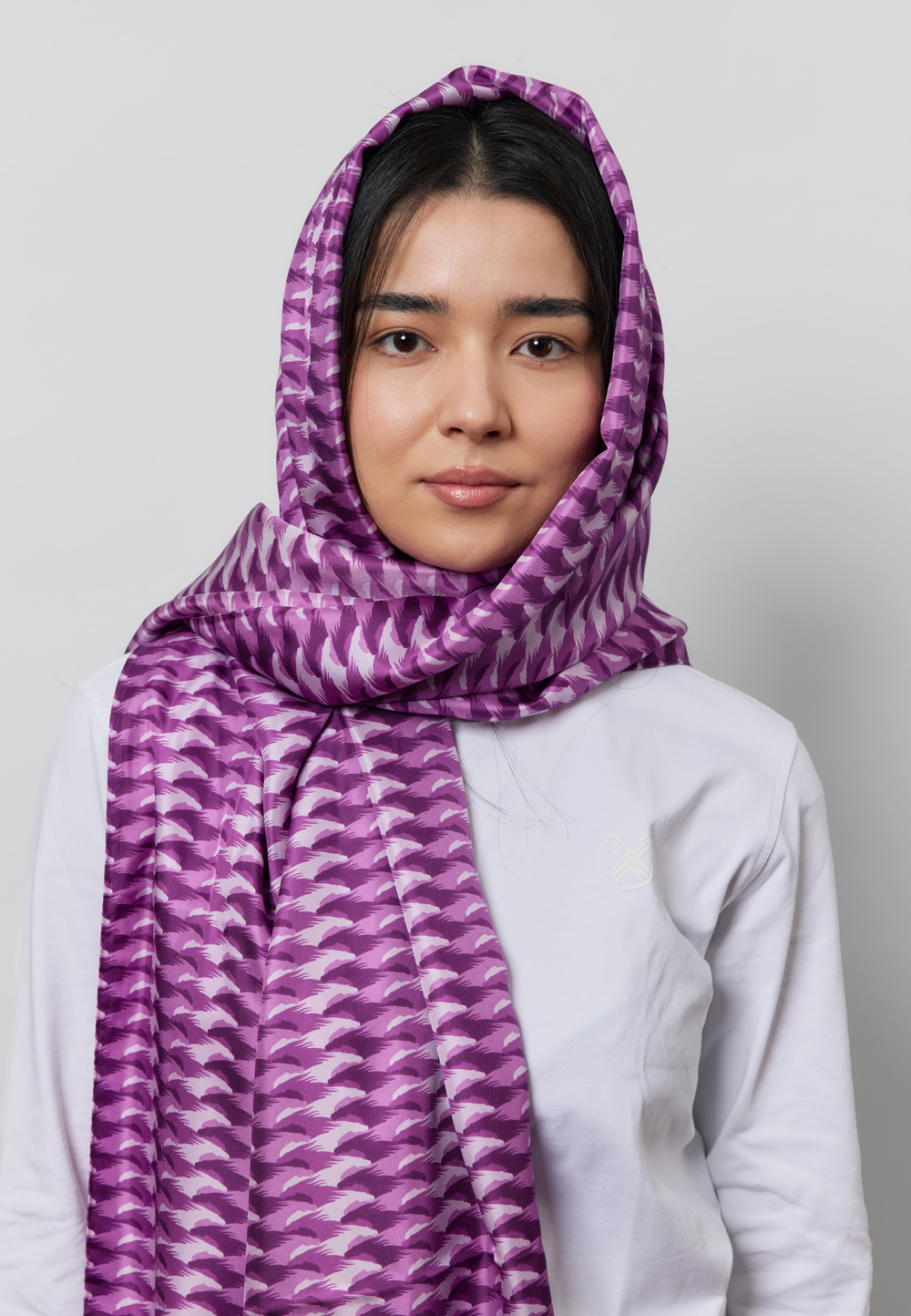 Шелковый палантин ARGYMAQ VIOLET 68*180