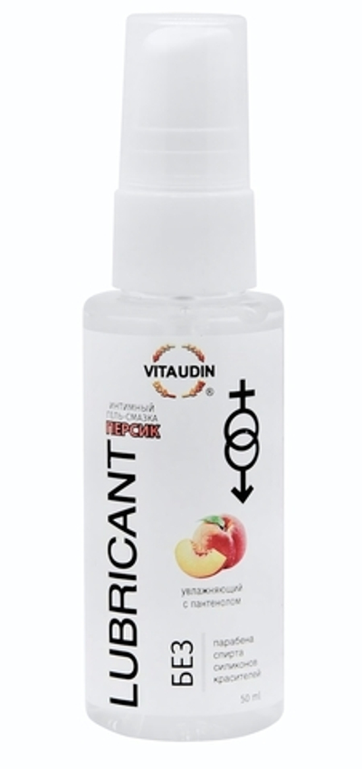 Интимный гель-смазка на водной основе VITA UDIN с ароматом персика - 50 мл.