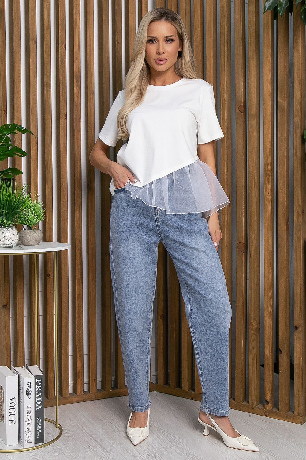 Блуза Нежный взгляд (белая) Б15390-7М LT Collection