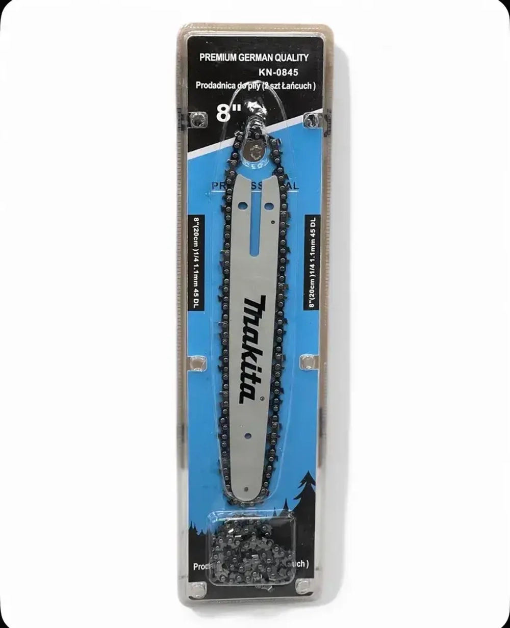 Набор макита шина 24 см 8 дюймов, 2 цепи 1/4 8 дюймов 45 звеньев 1.1 мм.
